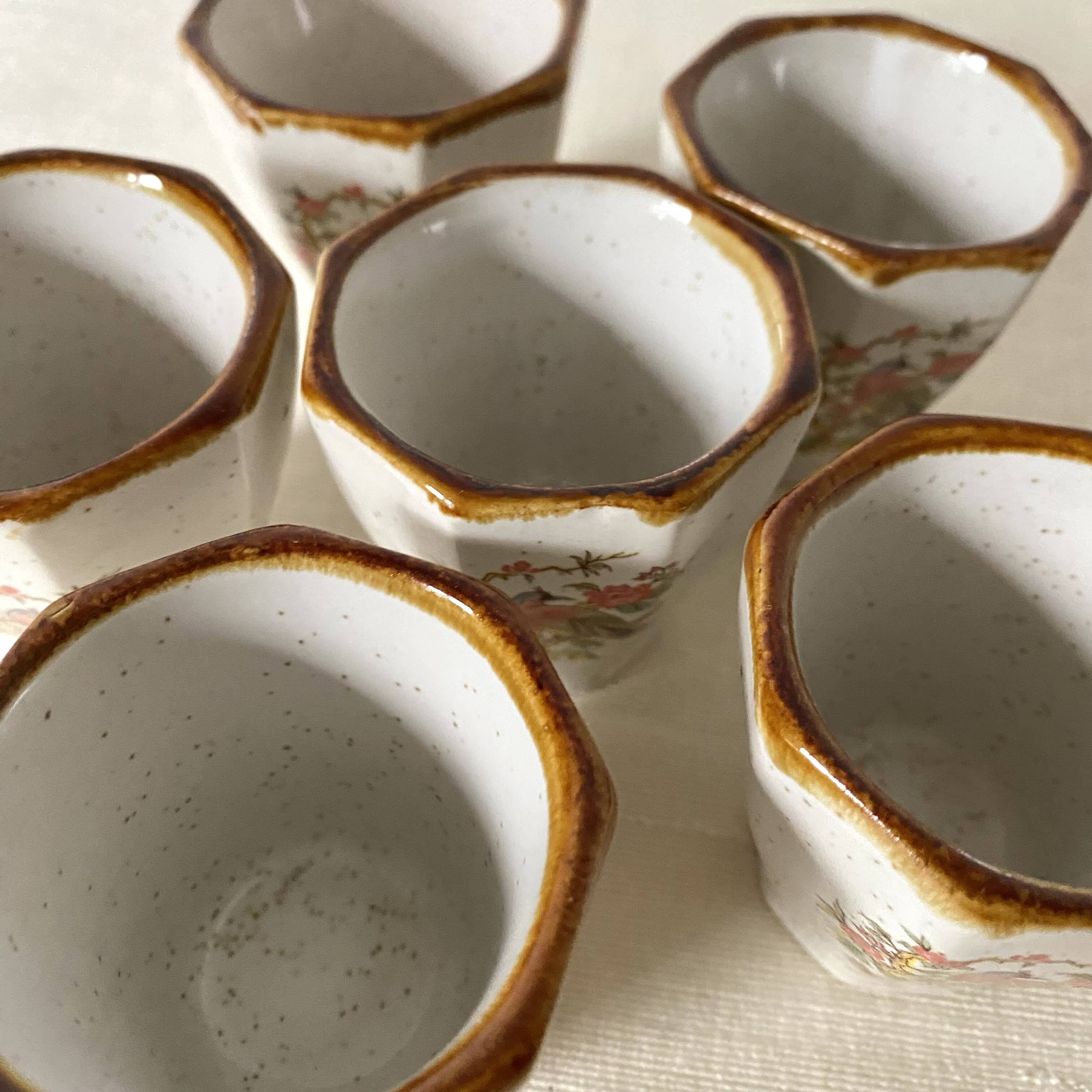 Egg cups or sake glass in 80s stoneware