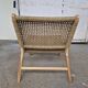 Pair of armchairs low solid wood and braided rope
