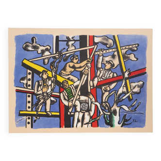 Fernand LEGER - The Builders, 1985 - Signed lithographic poster