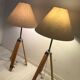 Paire de lampe de chevet trépied