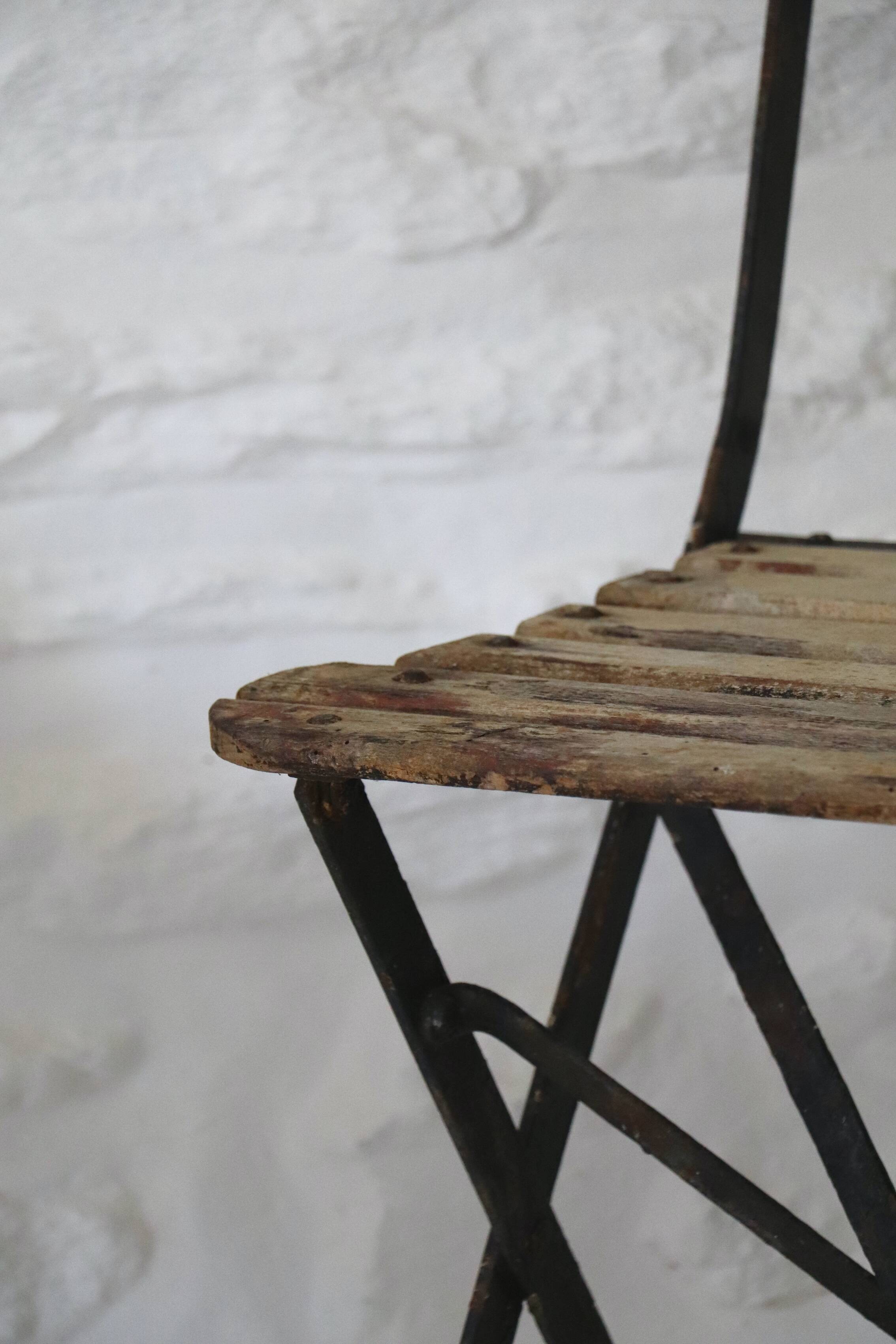 Pair of 20th Century Folding Slatted Garden Chairs