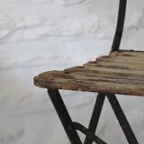 Pair of 20th Century Folding Slatted Garden Chairs