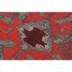 1970s Vintage Turkish Oushak Handmade Wool Cotton Red Area Rug 190x375