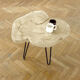 Coffee table in raw wood marbled appearance