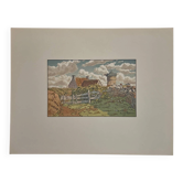 Lithograph by Henri Rivière Old Mill at Loguivy