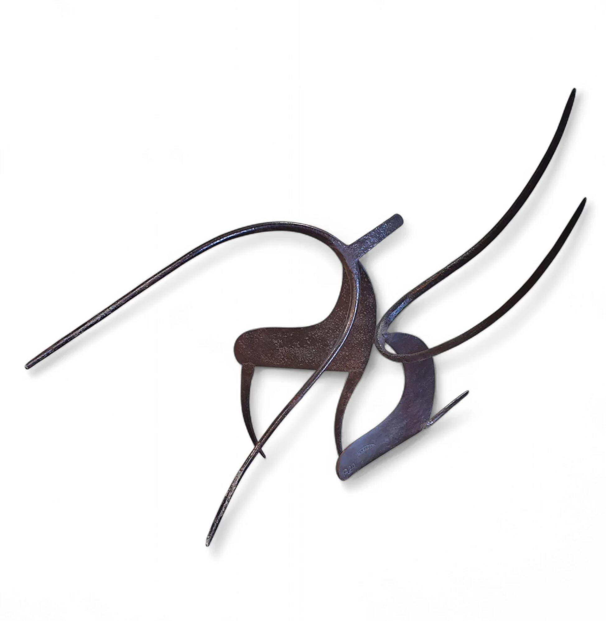Iron sculpture signed AJP / Levens 1960s Jean Pierre Augier