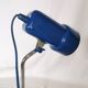 Blue and chrome adjustable spot desk lamp, Vrieland Design, Netherlands, 1970s