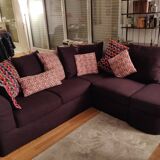 Purple corner sofa