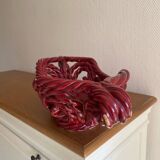 Large woven ceramic basket 60s