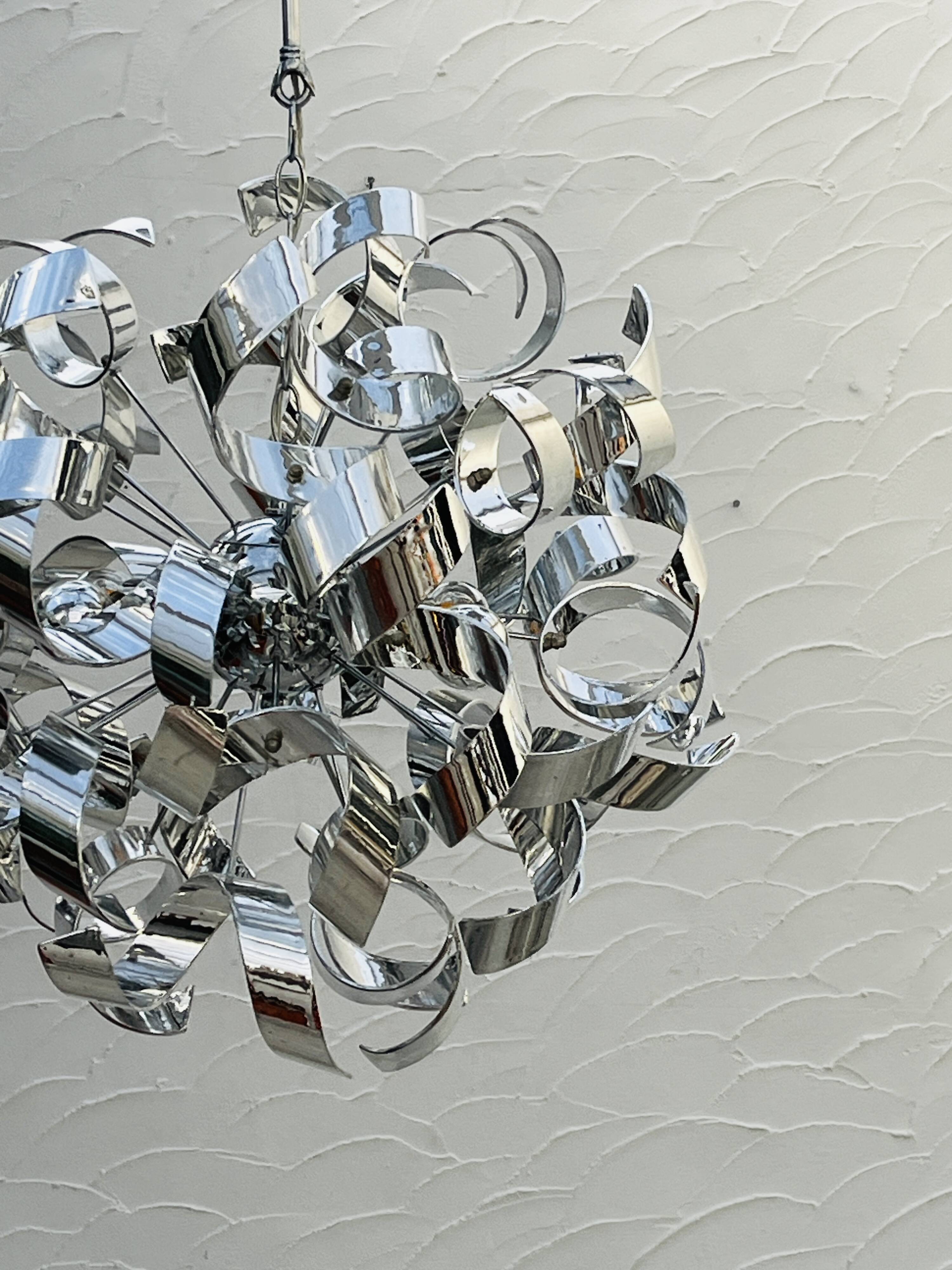 Sculptural chrome suspension design