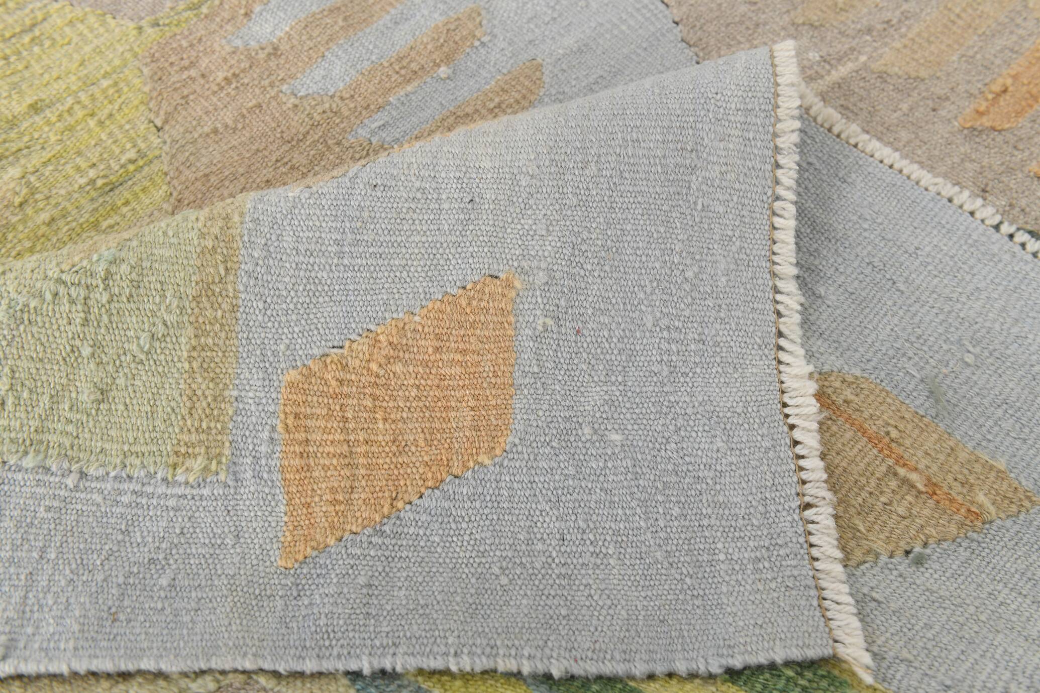 Geometric Multicolor Vintage Kilim Rug, 270x352Cm