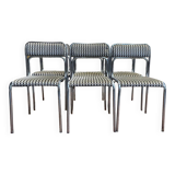 Suite de 6 chaises vintages 1970 chromées