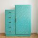 Armoire vintage années 50 en bois vert