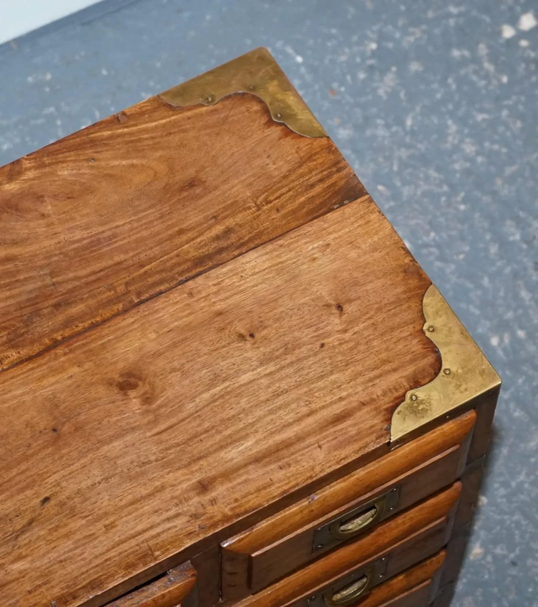 Vintage Military Campaign Brass Bedside Tables, Set of 2