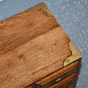 Vintage Military Campaign Brass Bedside Tables, Set of 2