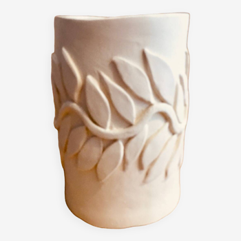Artisanal raw ceramic vase