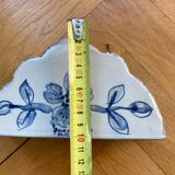 Pair of ceramic flower pots - flower picks with blue floral motifs