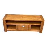 Meuble TV en bois massif pin massif teinté avec tiroir et rangements