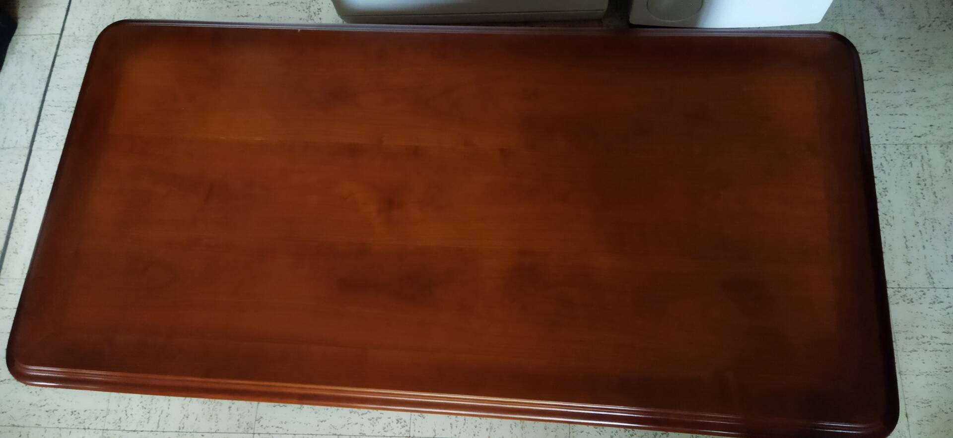 Louis Philippe style coffee table in cherry wood with large drawers.