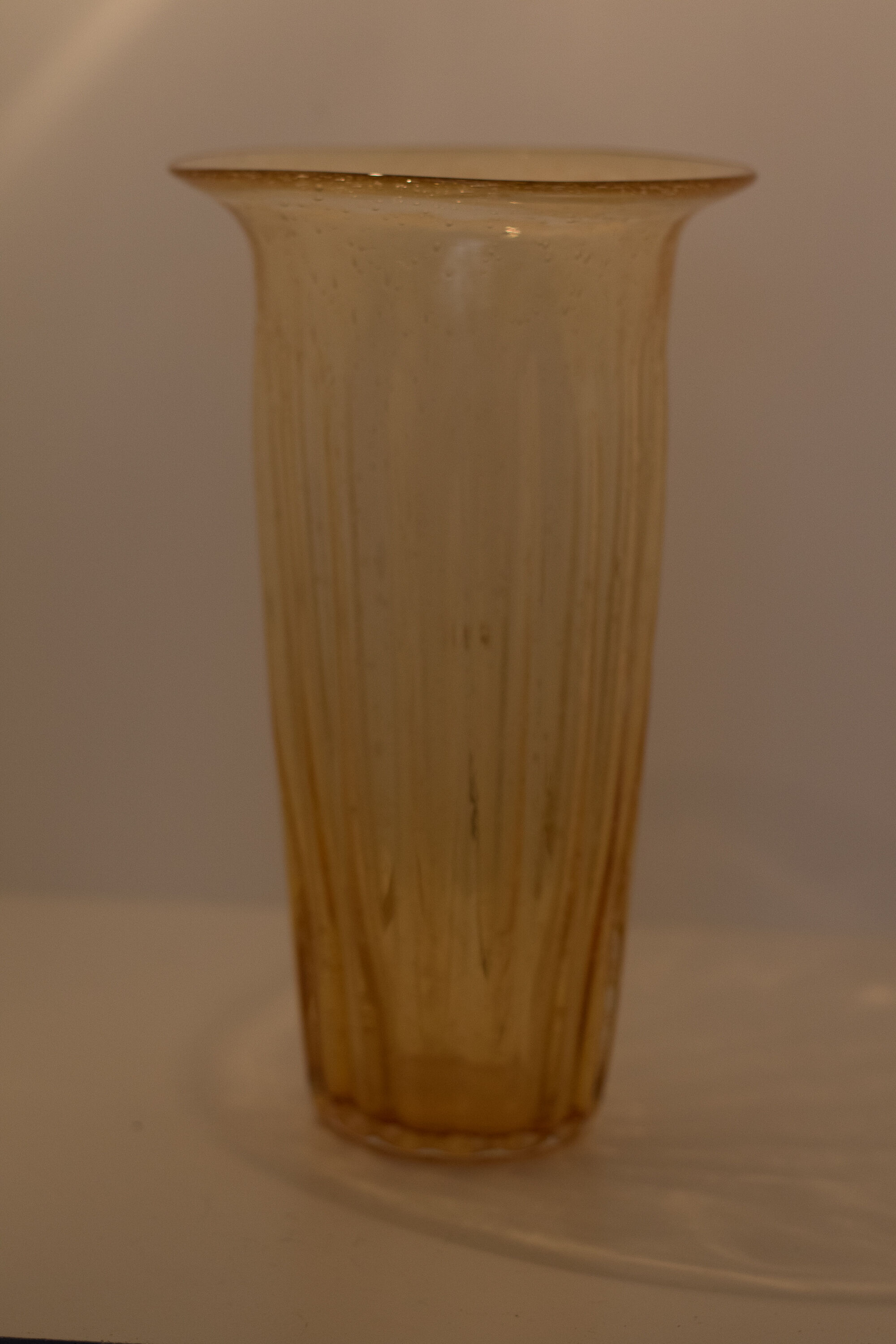 Yellow blown glass vase