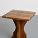 Solid pine table, sculpted cross legs, French Alps, around 1970.