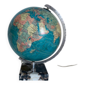 Globe vintage 1976 terrestre Taride verre marbre mappemonde - 30 cm