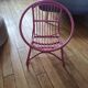 Pink rattan children's armchair
