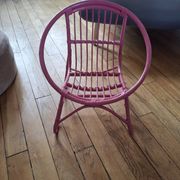 Fauteuil enfant en rotin rose