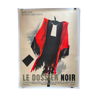 Affiche cinéma originale "Le dossier noir" André Cayatte, Raymond Gid, Avocat 120x160cm 1955