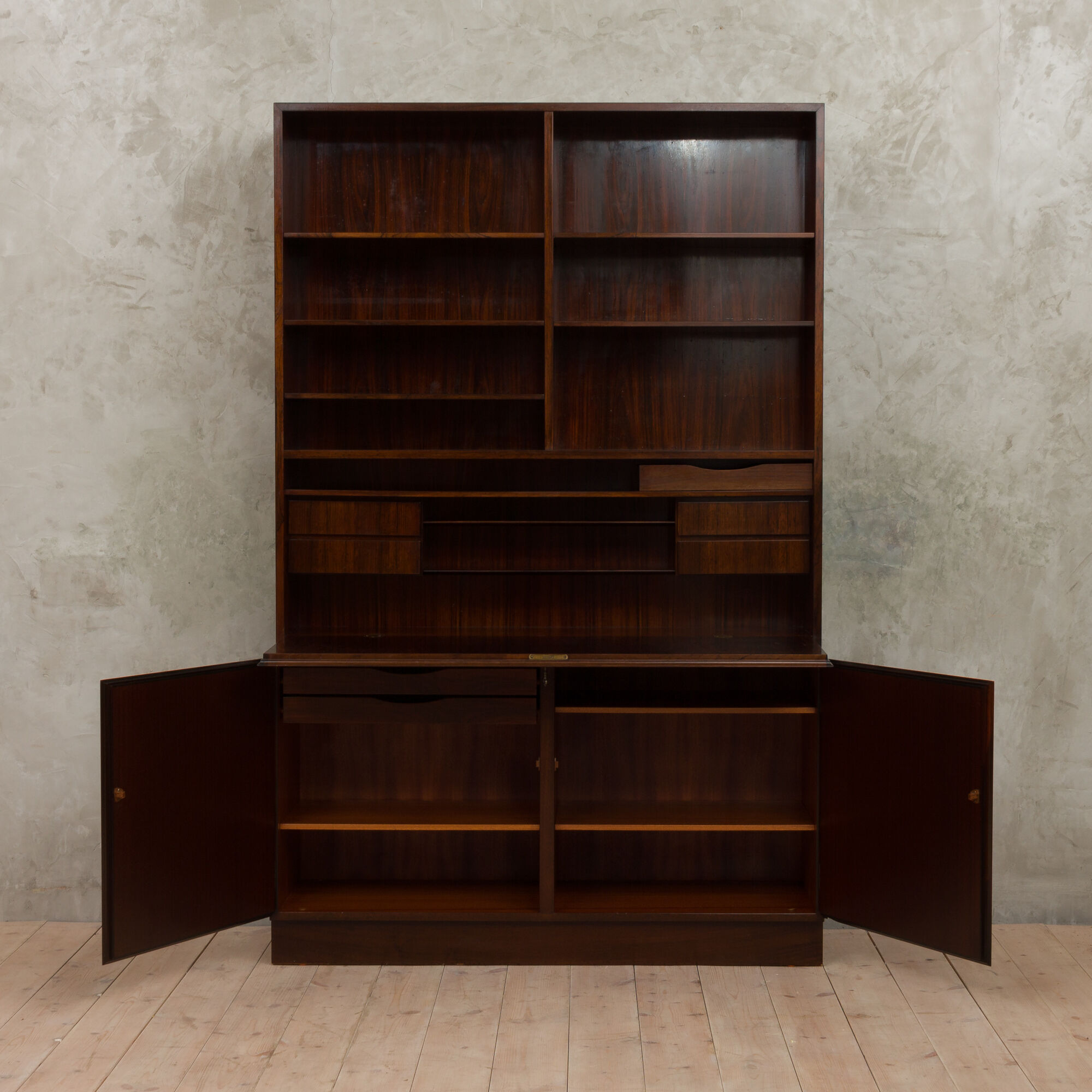 Omann Jun rosewood bookcase with secretaire