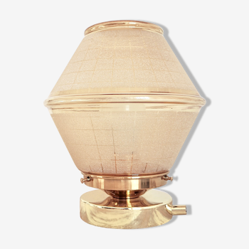Art deco table lamp in frosted glass