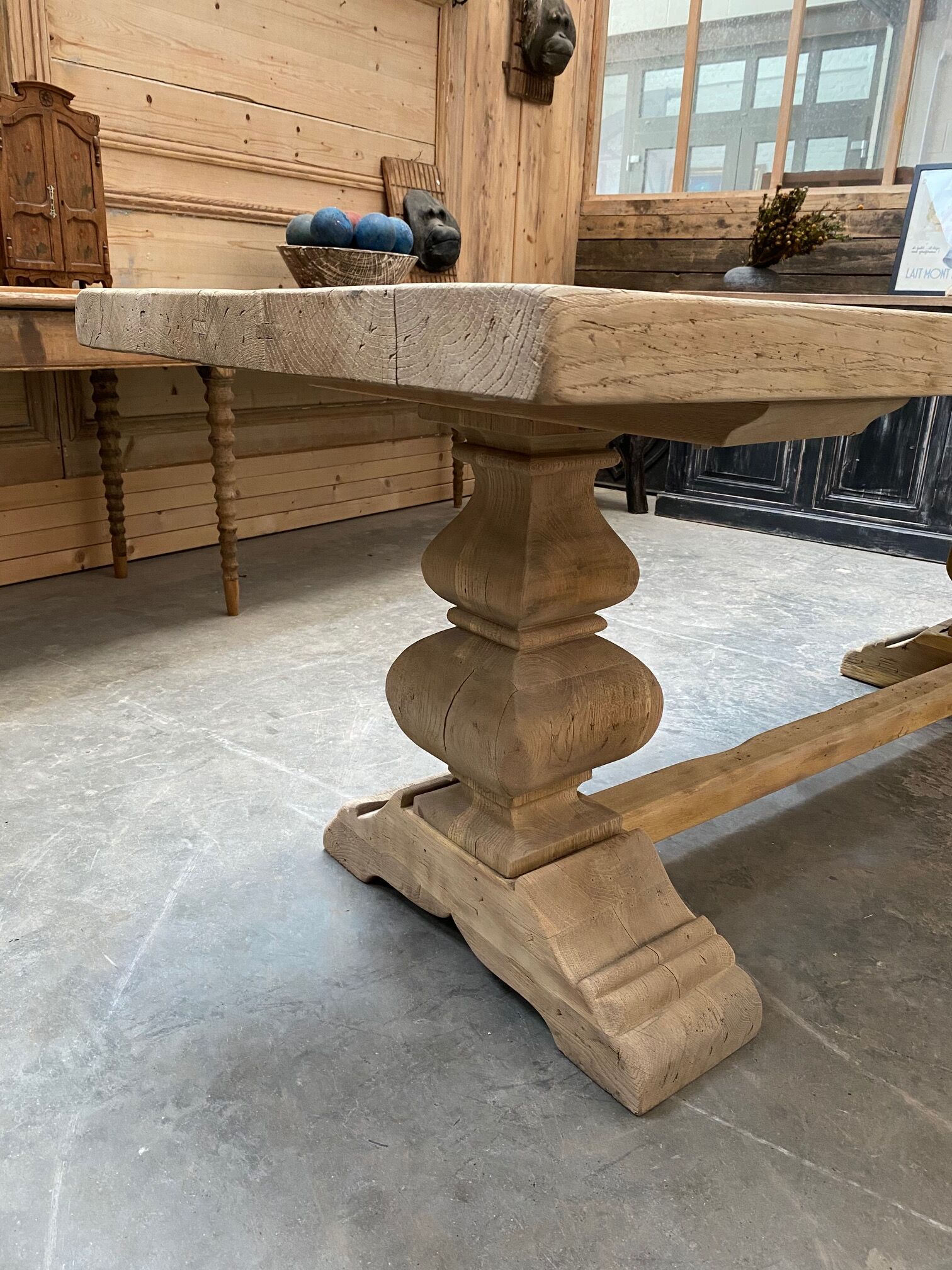 Solid oak monastery table