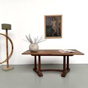 Table de repas ou bureau Art Déco en chêne et hêtre – Années 1930
