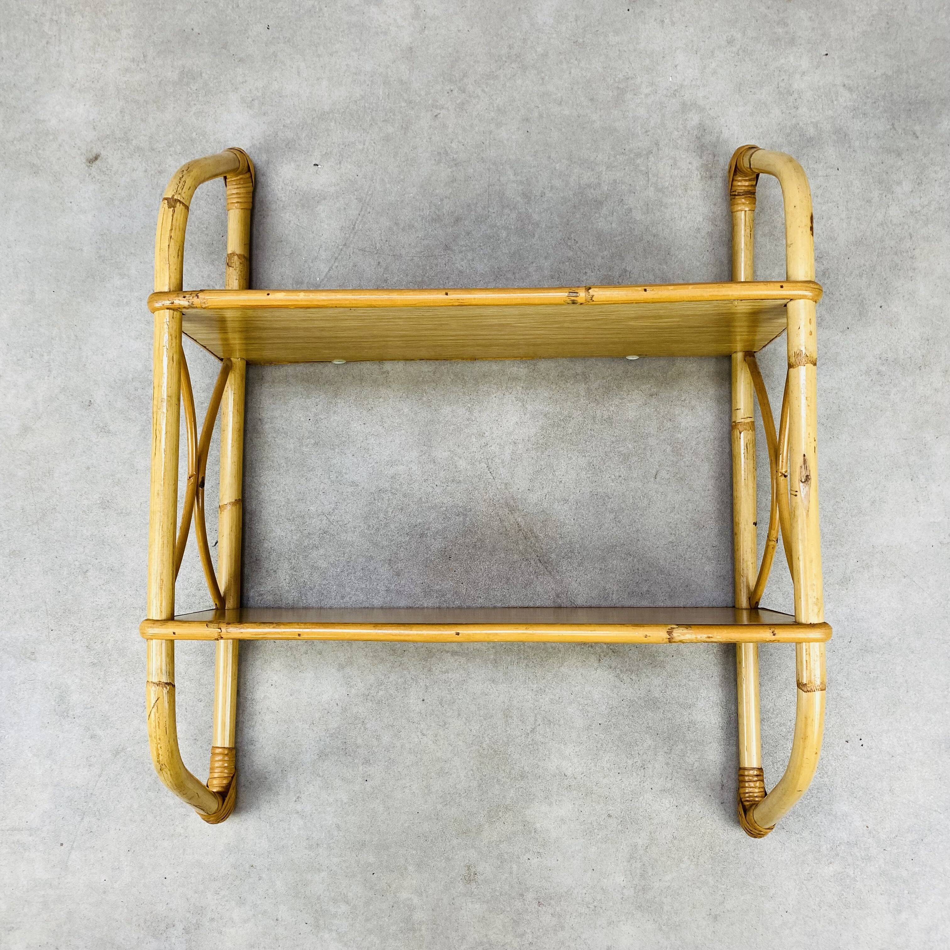 Rattan wall shelf 60s