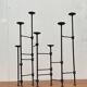 Mid-century brutalist extendable wrought iron floor chandelier, 1960s.