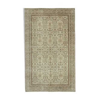 Tapis beige turc unique en son genre noué à la main 188 cm x 310 cm - 36550