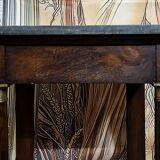 Console / Side table in mahogany and marble – Empire period, 19th century