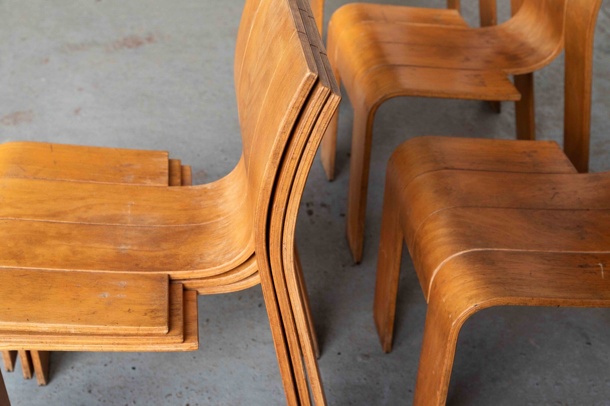 Set of 8 'Strip' dining chairs by Gijs Bakker