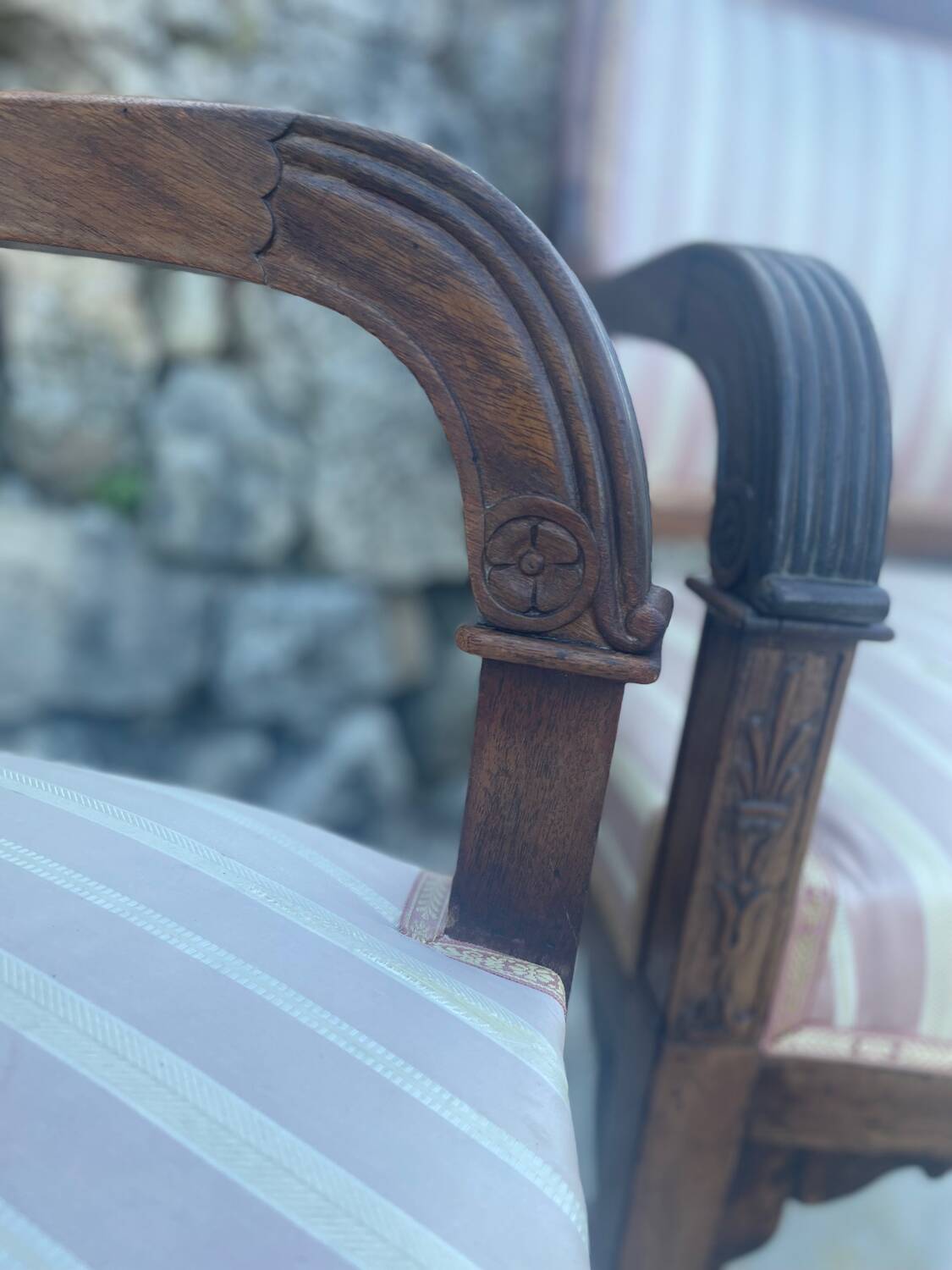 Pair of French mahogany armchairs from the Restoration period