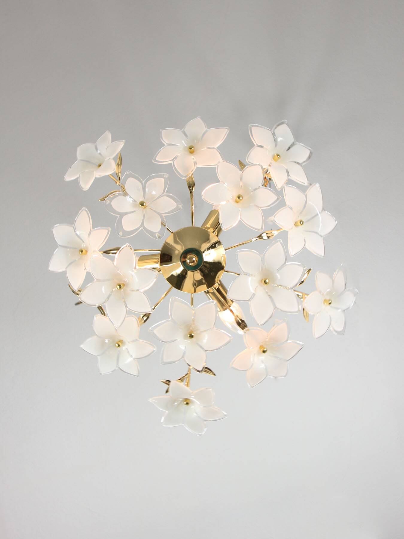 Vintage Italian Murano Glass Flower Chandelier