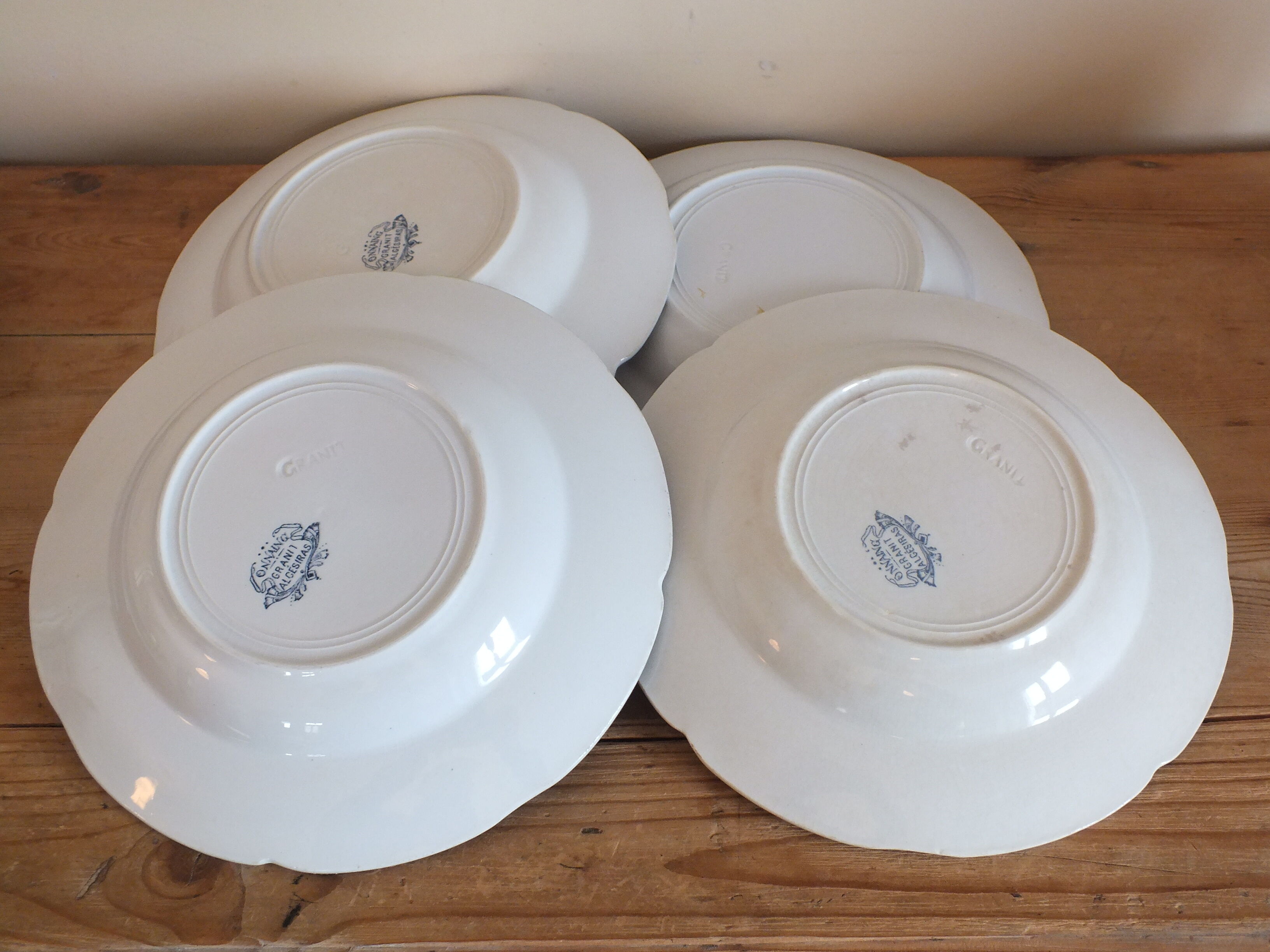 4 hollow plates Art Nouveau 1900 Onnaing Granite Algeciras, Lot 1