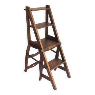 Old wooden chair stepladder