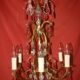 lustre à pampilles type cage à 6 bras de lumière époque début 20 ème