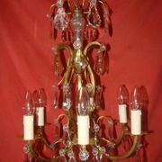 cage-style chandelier with 6 light arms from the early 20th century