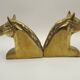 Vintage Brass Horse Head Bookends Pair – French Cast Brass Equestrian Decor