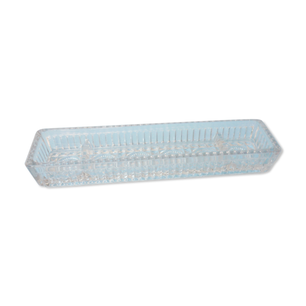 Plumier en verre moulé dentelé