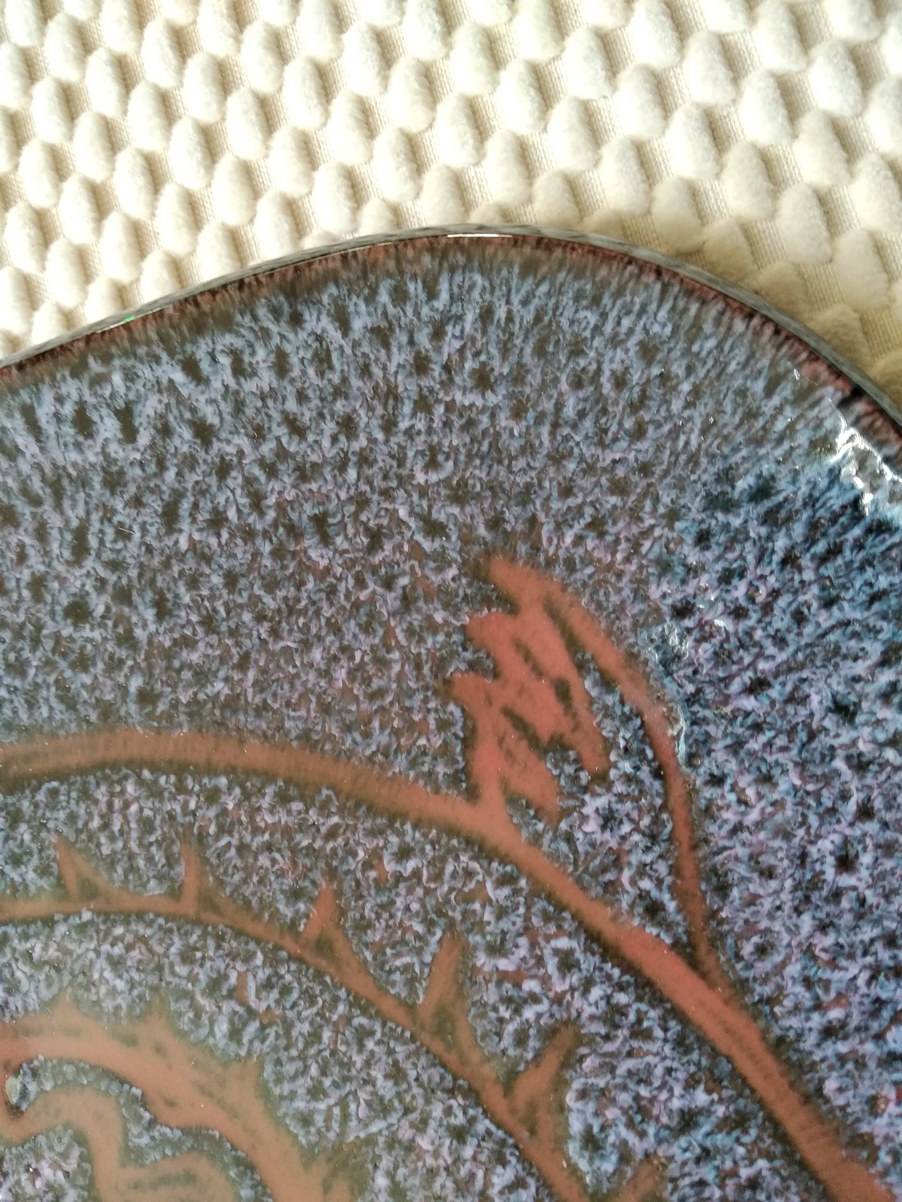 Ceramic dish with fish decoration, Notre Dame du Bec Abbey, 1960s