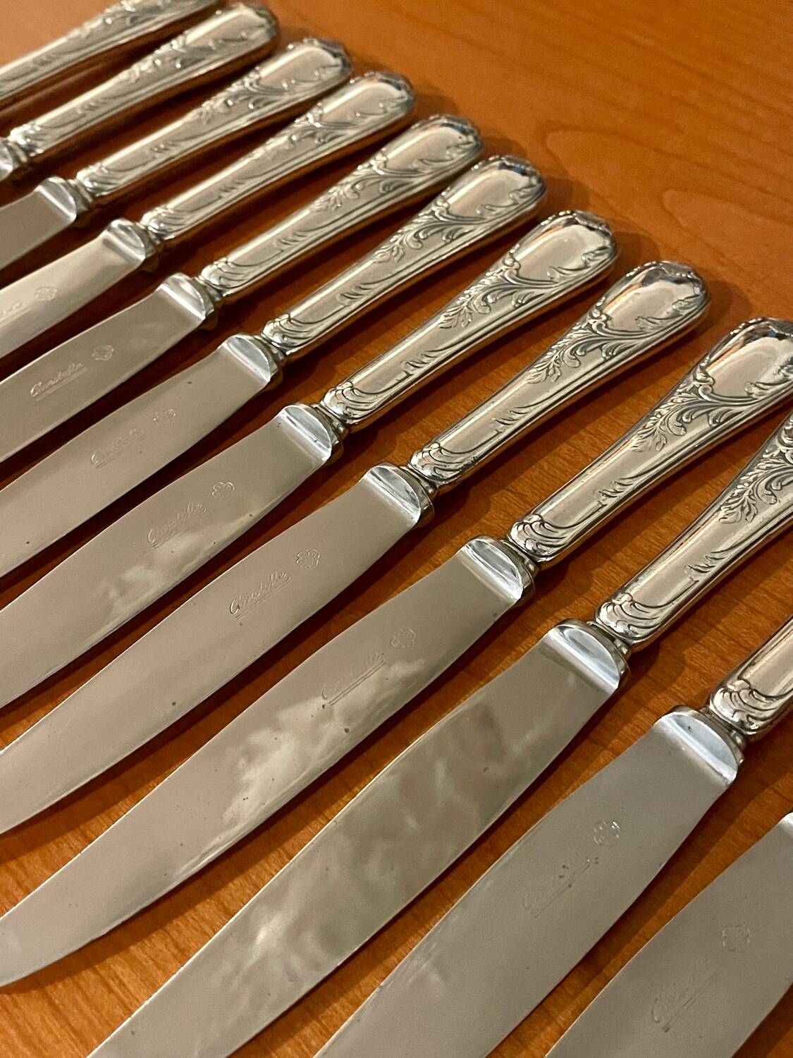 Christofle 12 large marly model knives 24.5 cm