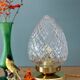 Lampe à poser globe vintage en verre ciselé