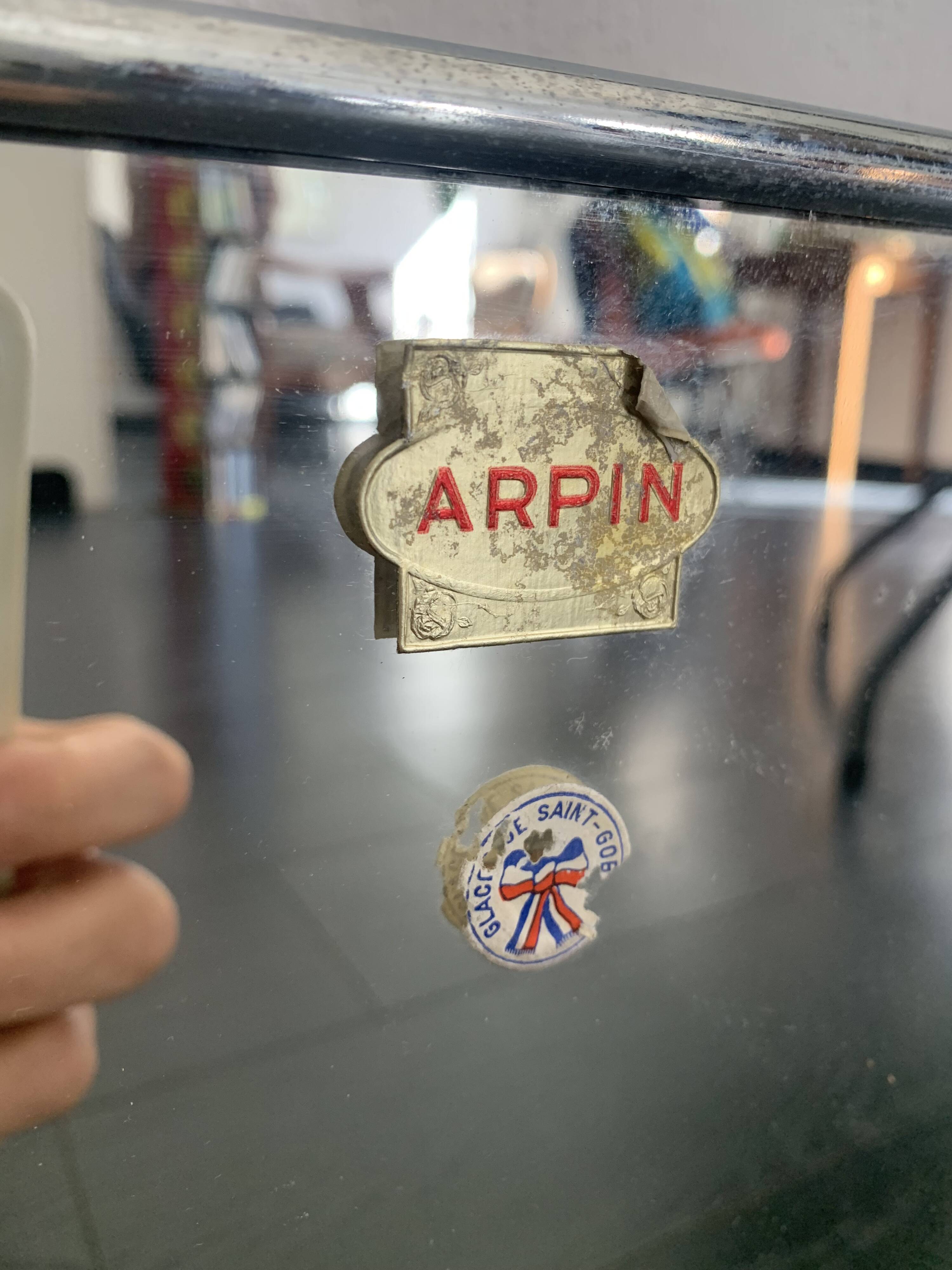 Vintage mirror 1950 triptych barber Arpin grenadine - 37 x 103 cm
